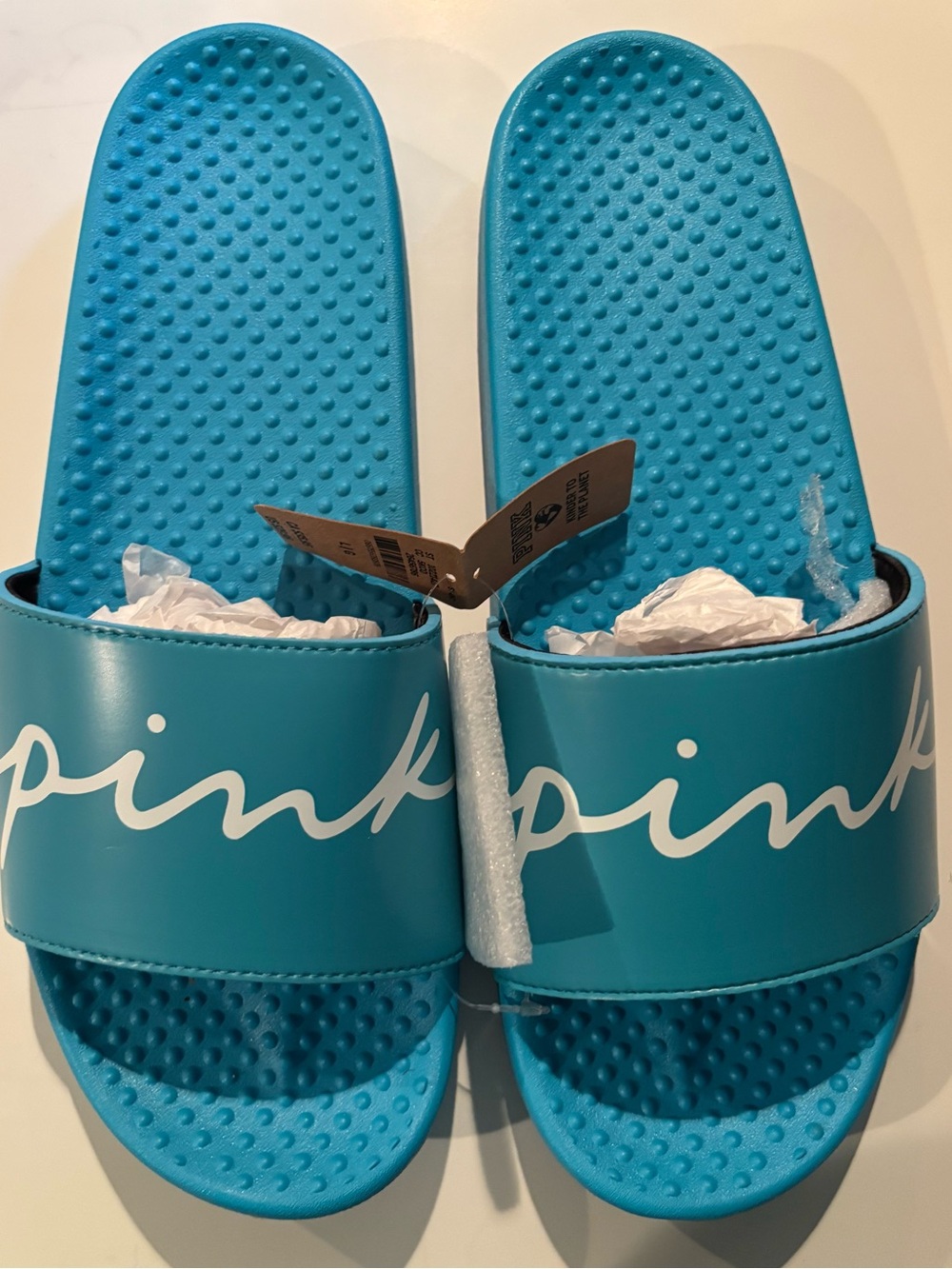 Victoria's Secret PINK Teal Slide Sandals